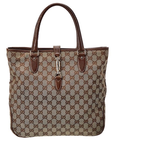 Gucci Handbags - Gucci Brown GG Canvas Medium Piston Lock Tote (Authentic Pre-Owned)